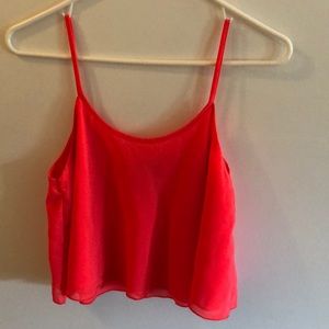 Hot pink loose fitted crop top